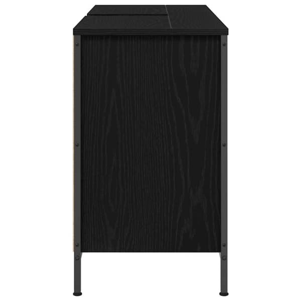 vidaXL håndvaskskab med skuffer 90x34,5x60 cm sort egetræsfarve
