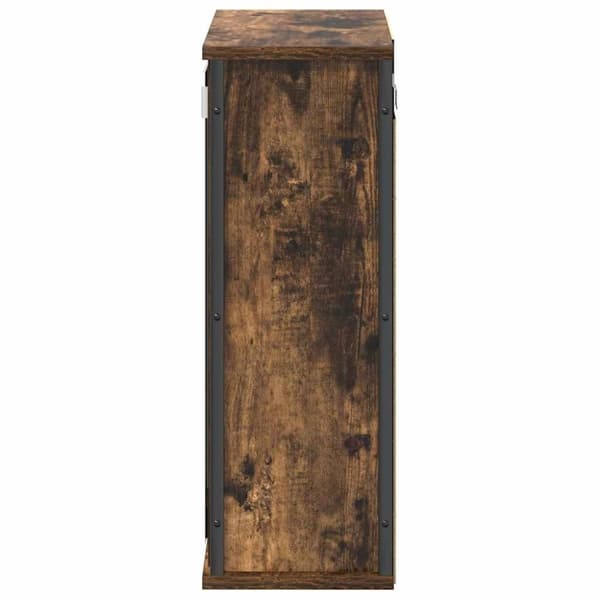 vidaXL Väggskåp för badrum med spegel rökfärgad ek 50x21x60 cm