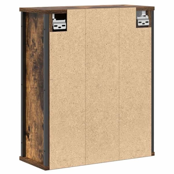 vidaXL Väggskåp för badrum med spegel rökfärgad ek 50x21x60 cm