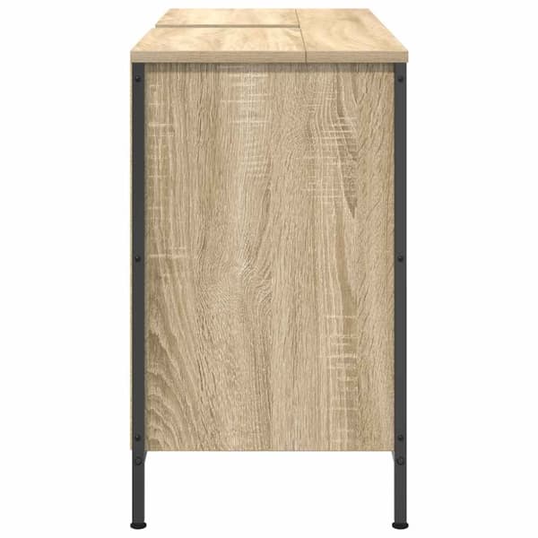vidaXL håndvaskskab med skuffer 90x34,5x60 cm sonoma-eg