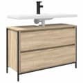 Miniatyrbillede 5 af 11: vidaXL håndvaskskab med skuffer 90x34,5x60 cm sonoma-eg