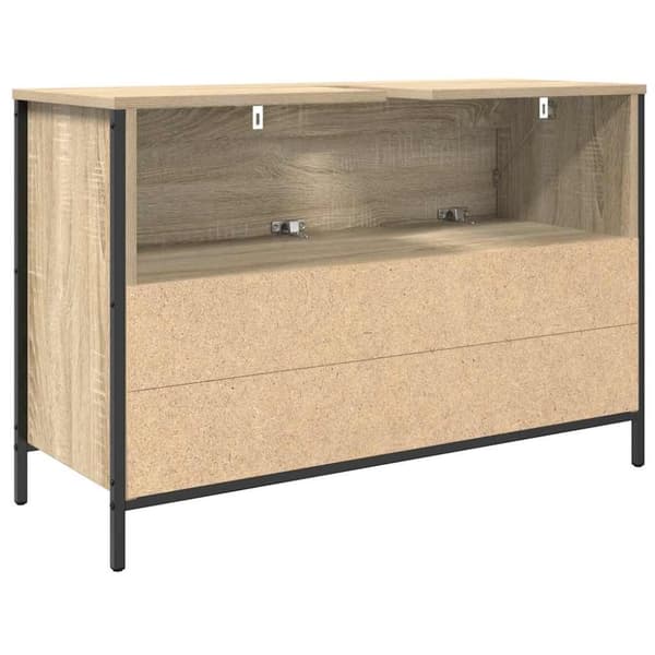 vidaXL håndvaskskab med skuffer 90x34,5x60 cm sonoma-eg