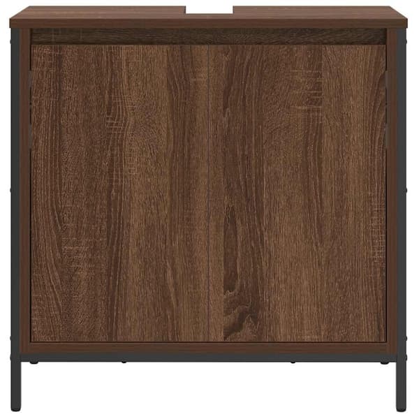 vidaXL Tvättställsskåp för badrum brun ek 60x34,5x60 cm
