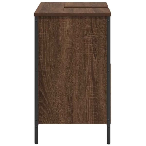 vidaXL Tvättställsskåp för badrum brun ek 60x34,5x60 cm