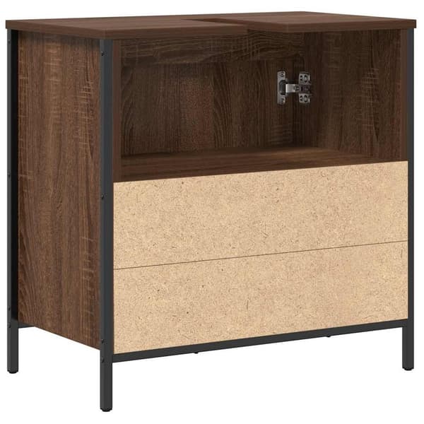 vidaXL Tvättställsskåp för badrum brun ek 60x34,5x60 cm