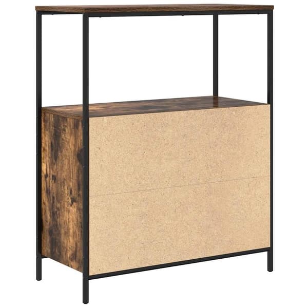 vidaXL Badrumsskåp med hyllor rökfärgad ek 76,5x35x95 cm