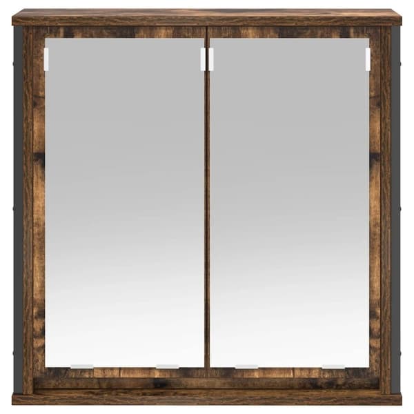 vidaXL kylpyhuoneen seinäkaappi peilillä savustammi 60x21x60 cm
