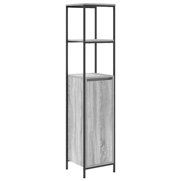 vidaXL badeværelsesskab med hylder 36x35x165 cm grå sonoma-eg