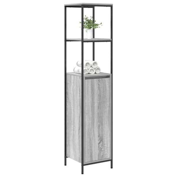 vidaXL badeværelsesskab med hylder 36x35x165 cm grå sonoma-eg