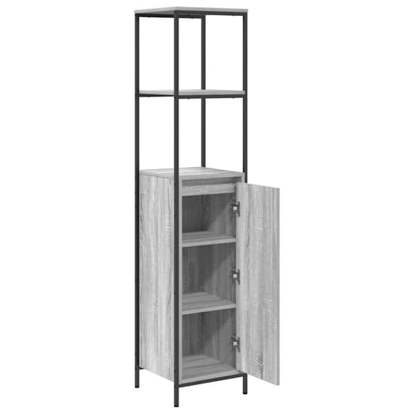 vidaXL badeværelsesskab med hylder 36x35x165 cm grå sonoma-eg