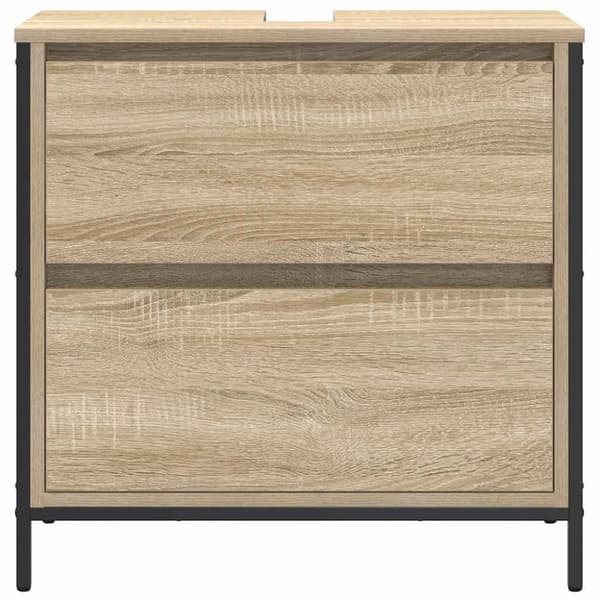vidaXL håndvaskskab med skuffer 60x34,5x60 cm sonoma-eg