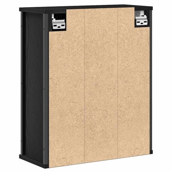 vidaXL vægskab til badeværelse med spejl 50x21x60 cm sort egetræsfarve