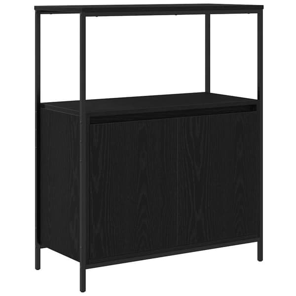 vidaXL Kylpyhuonekaappi hyllyillä musta tammi 76,5x35x95 cm