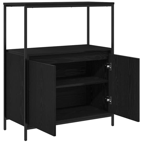 vidaXL Kylpyhuonekaappi hyllyillä musta tammi 76,5x35x95 cm