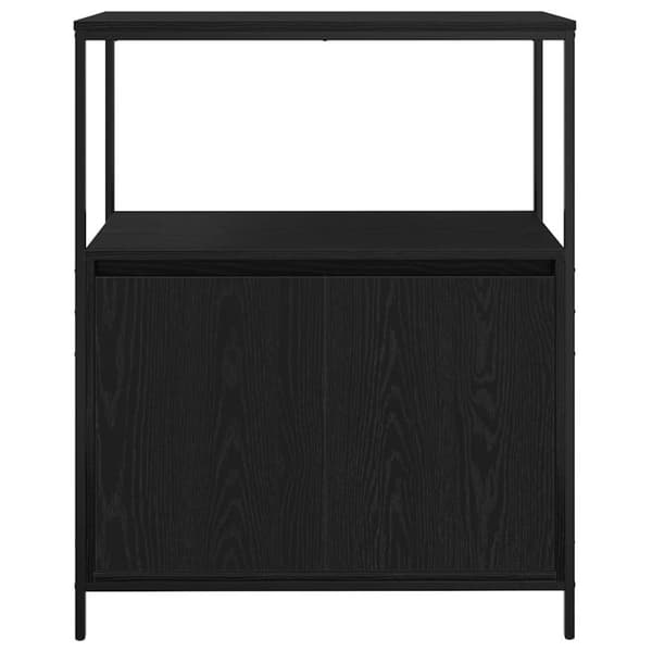 vidaXL Kylpyhuonekaappi hyllyillä musta tammi 76,5x35x95 cm