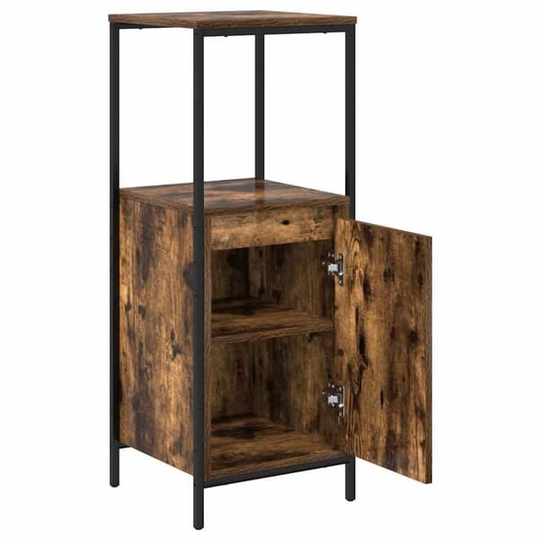 vidaXL badeværelsesskab med hylder 36x35x95 cm røget egetræsfarve