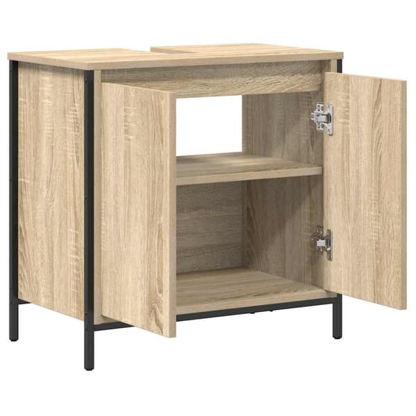 vidaXL håndvaskskab til badeværelse 60x34,5x60 cm sonoma-eg