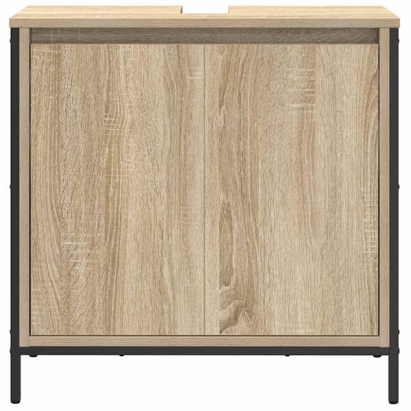 vidaXL håndvaskskab til badeværelse 60x34,5x60 cm sonoma-eg