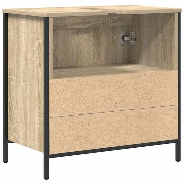 vidaXL håndvaskskab til badeværelse 60x34,5x60 cm sonoma-eg