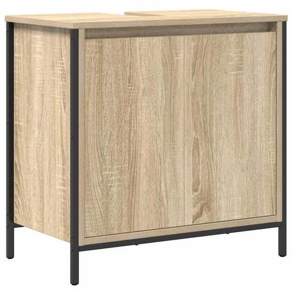vidaXL håndvaskskab til badeværelse 60x34,5x60 cm sonoma-eg