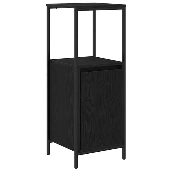 vidaXL badeværelsesskab med hylder 36x35x95 cm sort egetræsfarve