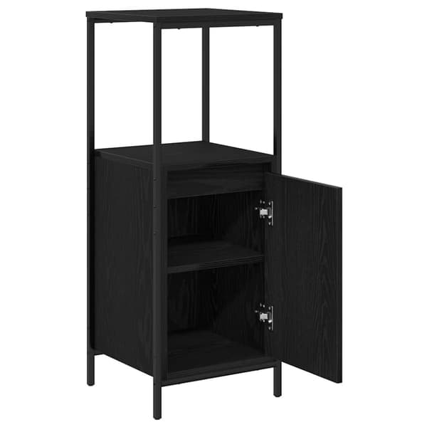 vidaXL badeværelsesskab med hylder 36x35x95 cm sort egetræsfarve