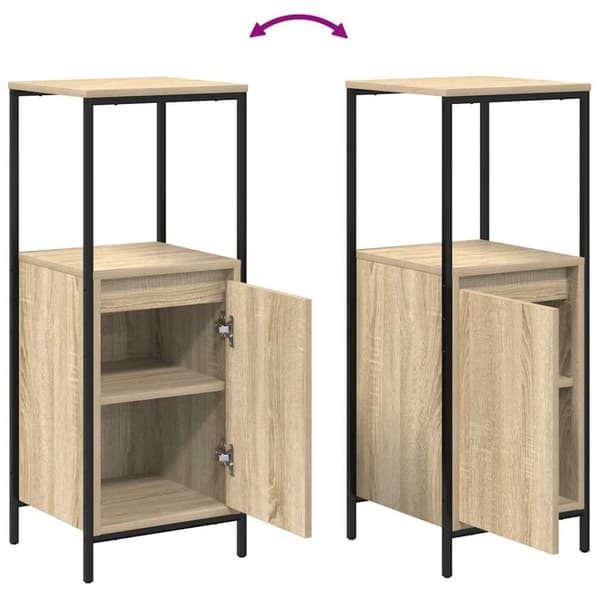 vidaXL badeværelsesskab med hylder 36x35x95 cm sonoma-eg