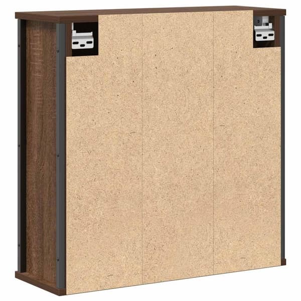vidaXL vægskab til badeværelse med spejl 60x21x60 cm brun egetræsfarve