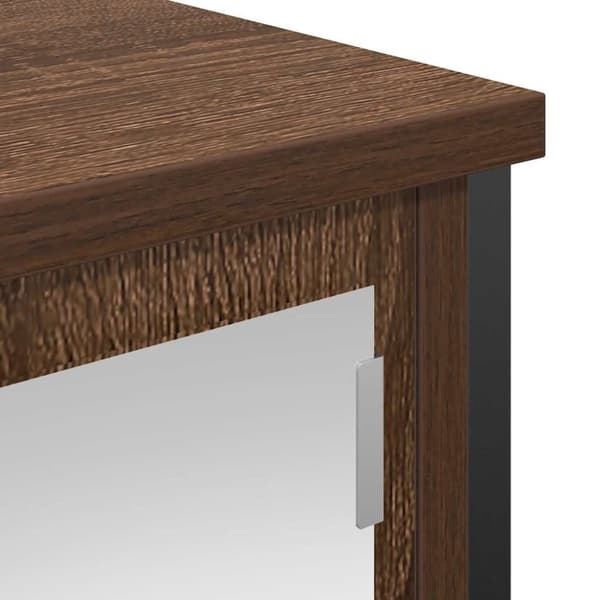 vidaXL Baderoms veggskap med speil brun eik 60x21x60 cm