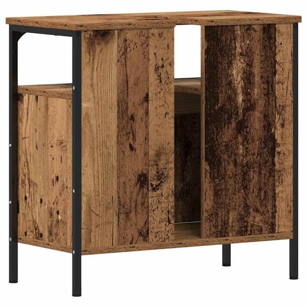 vidaXL Tvättställsskåp åldrat trä 60x30x60 cm konstruerat trä