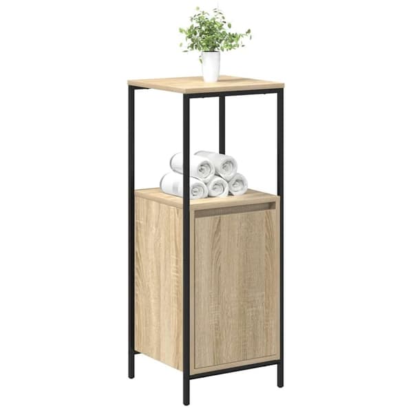 vidaXL Baderomsskap med hyller sonoma eik 36x35x95 cm