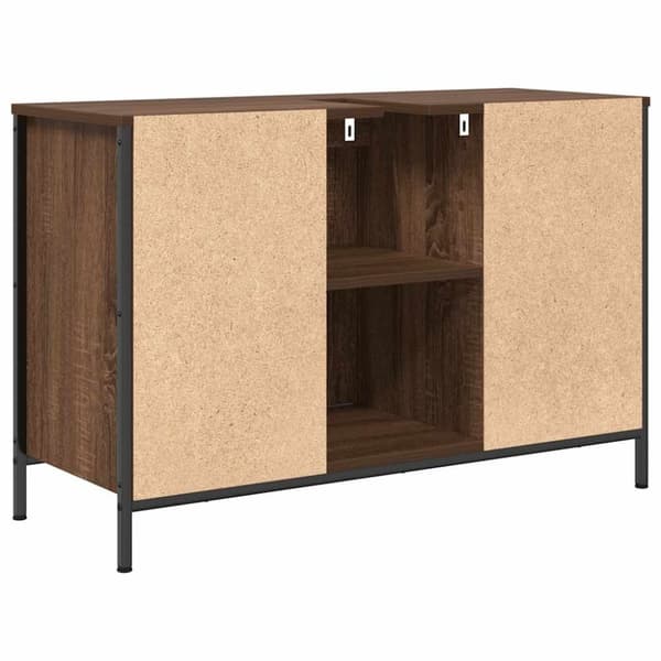 vidaXL håndvaskskab med skuffer 90x34,5x60 cm brun egetræsfarve