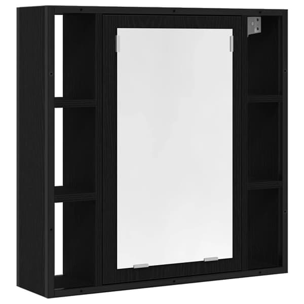 vidaXL Baderomsskap med speil svart eik 60x16x60 cm konstruert tre