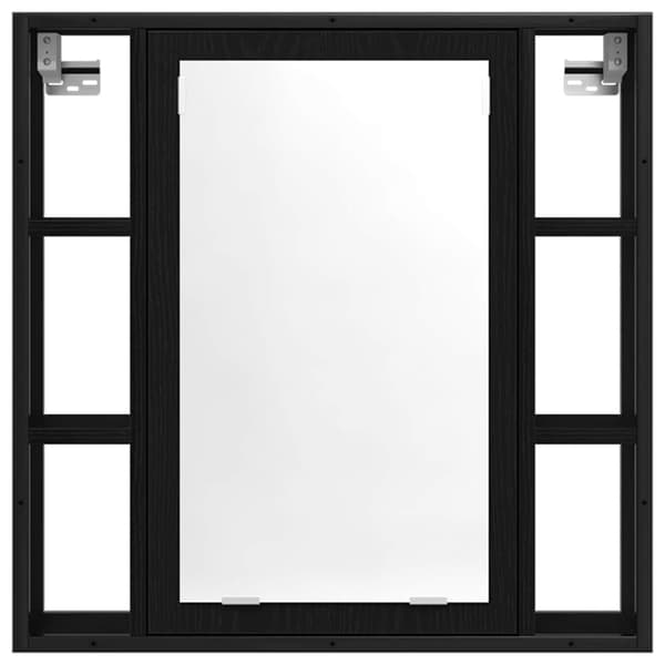 vidaXL Baderomsskap med speil svart eik 60x16x60 cm konstruert tre