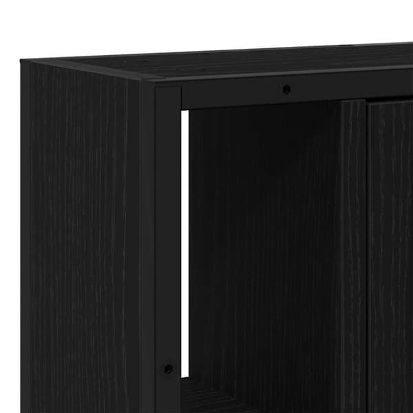 vidaXL Baderomsskap med speil svart eik 60x16x60 cm konstruert tre
