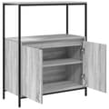 Miniatyrbillede 6 af 11: vidaXL badeværelsesskab med hylder 76,5x35x95 cm grå sonoma-eg