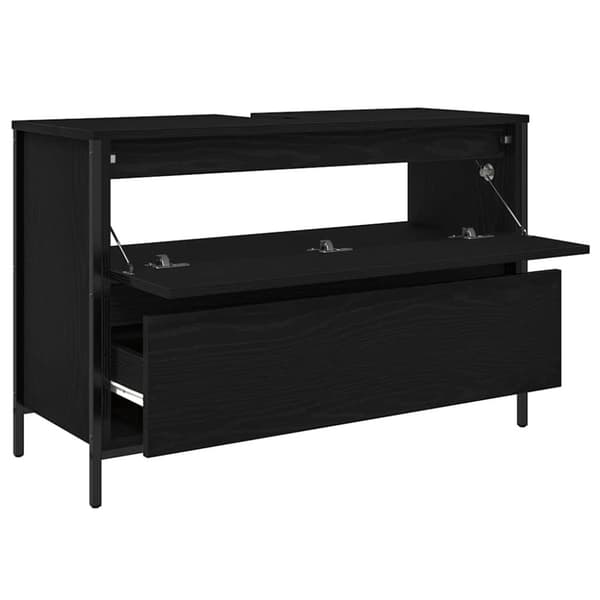 vidaXL Baderomsservantskap med skuffer svart eik 90x34,5x60 cm