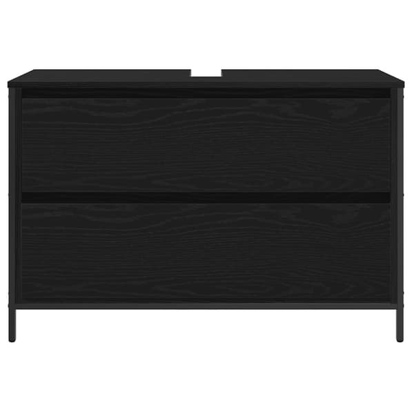 vidaXL Baderomsservantskap med skuffer svart eik 90x34,5x60 cm