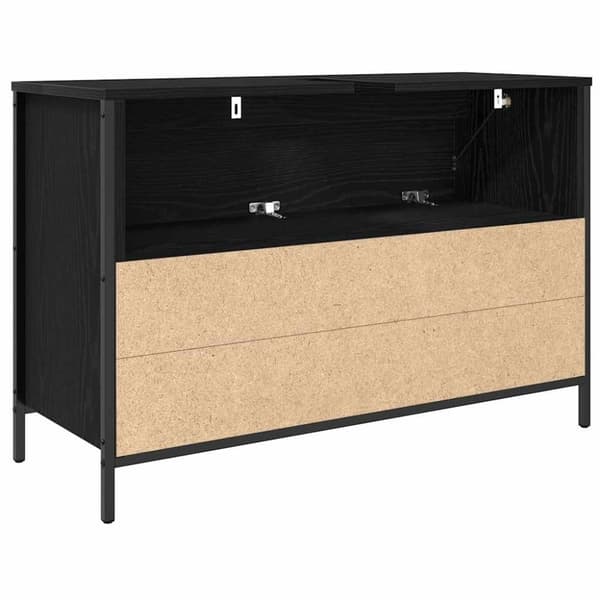 vidaXL Baderomsservantskap med skuffer svart eik 90x34,5x60 cm