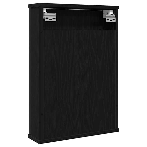 vidaXL Spegelskåp för badrum svart ek 42x12x60 cm konstruerat trä