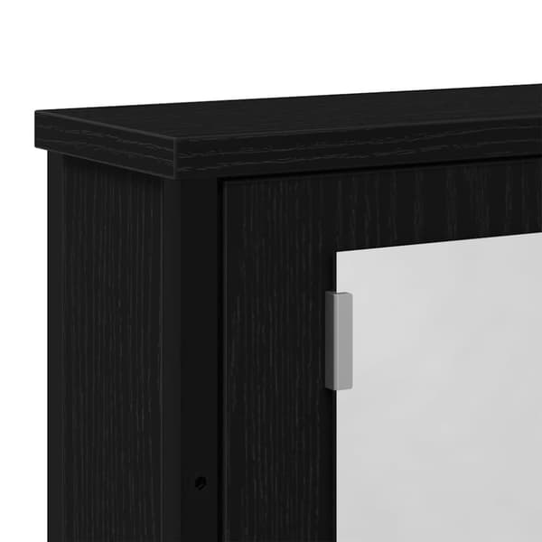 vidaXL Spegelskåp för badrum svart ek 42x12x60 cm konstruerat trä