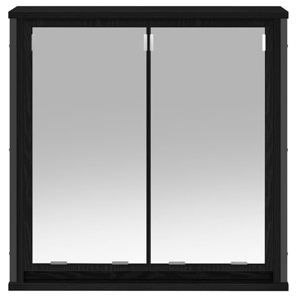 vidaXL kylpyhuoneen seinäkaappi peilillä musta tammi 60x21x60 cm