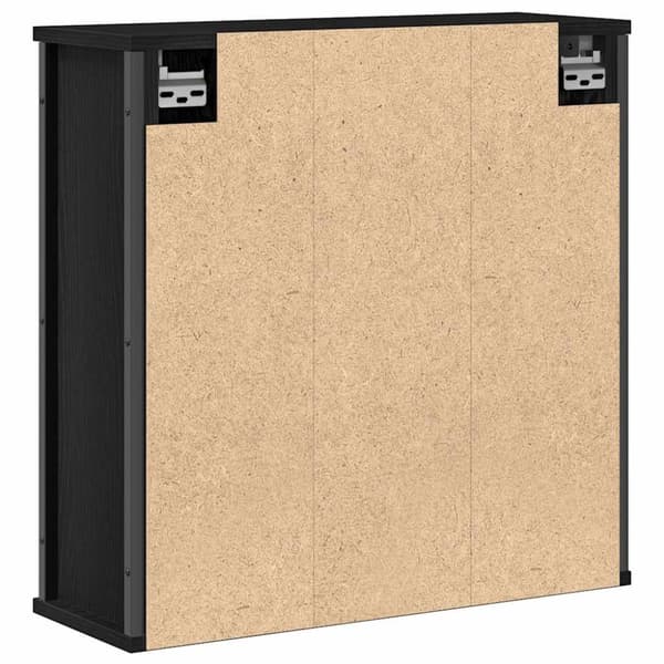 vidaXL kylpyhuoneen seinäkaappi peilillä musta tammi 60x21x60 cm