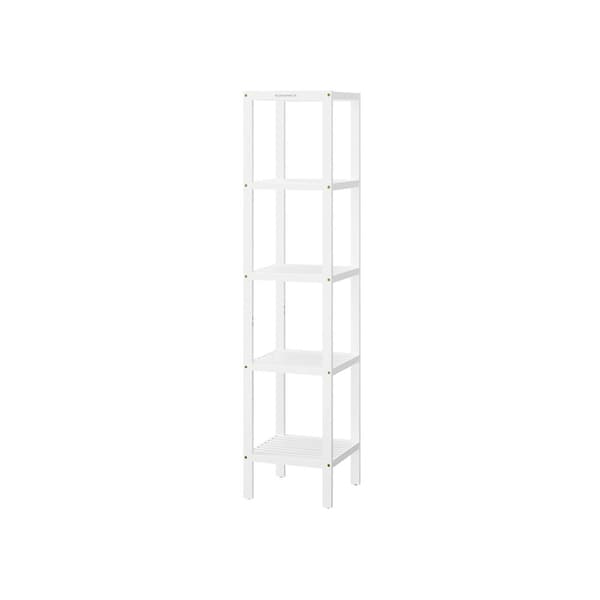Hylla, SONGMICS Badhylla 5 nivåer, 33x33x146 cm, Molnvit.