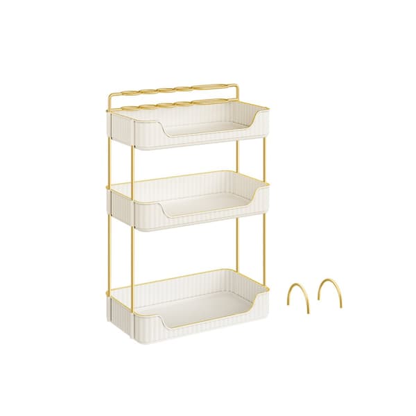 Sminkorganisatör, SONGMICS, 30,5 x 16,8 x 48 cm, Molnvit.