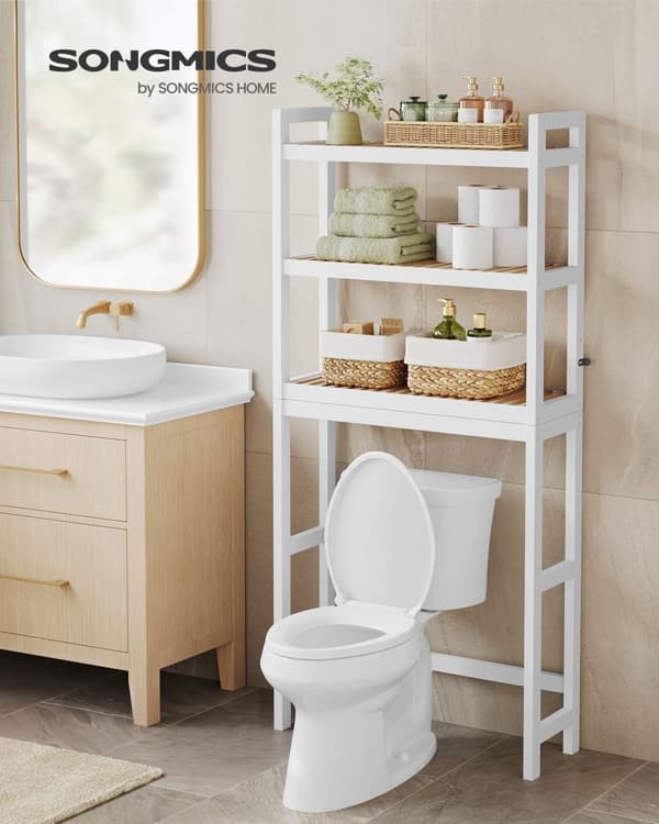 Toilet reol, SONGMICS, Hvid.