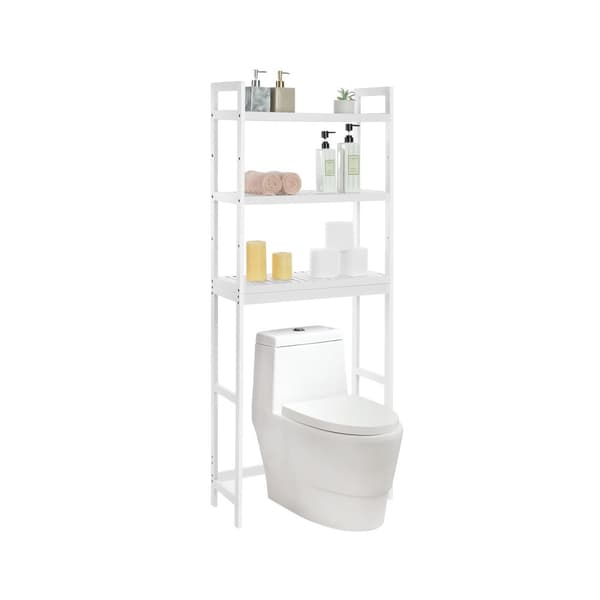 Toilet reol, SONGMICS, 63x26x163 cm, Hvid.