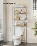 Miniatyrbillede 2 af 7: Toilet reol, SONGMICS, 63x30x176 cm, Grå