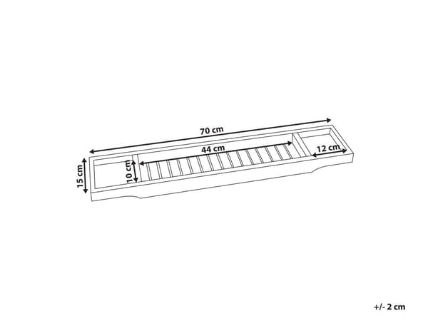 Badebakke i lys bambus 70 x 5 x 15 cm multifunktionel badekarbakke i minimalistisk stil