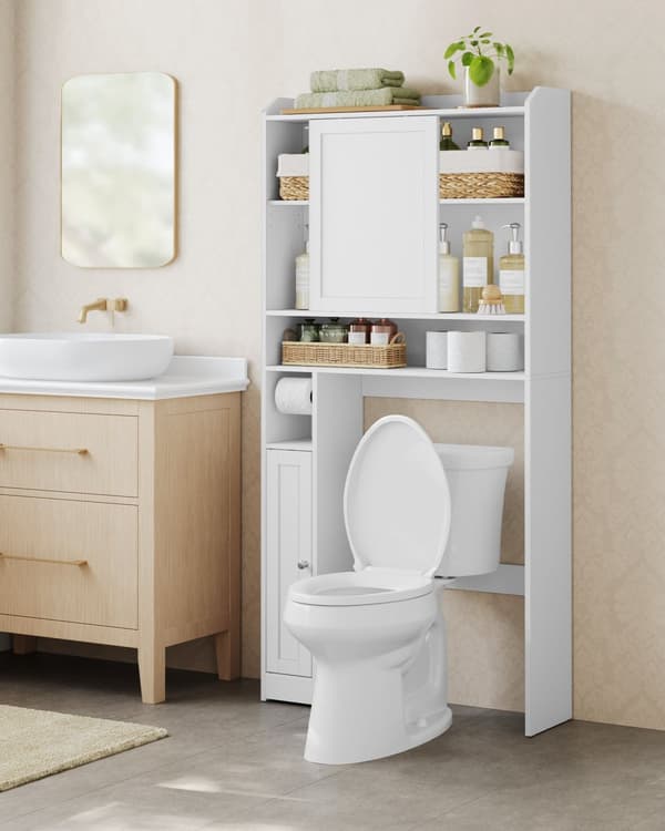 Toilet Hylde, VASAGLE, 25x83x170 cm, Hvid